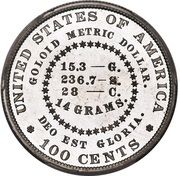 1 Dollar "1879 Goloid Metric Dollar" (Pattern; Aluminium) - Reverse