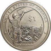 1 Dollar "Native American Dollar" (Mohawk Ironworkers) - Reverse
