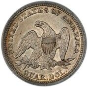 ¼ Dollar "Seated Liberty Quarter" (without motto, reduced weight) - Reverse