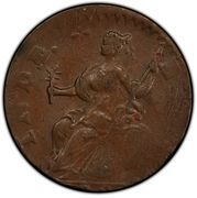 ½ Penny - Copper "Mailed Bust Facing Left" - Reverse
