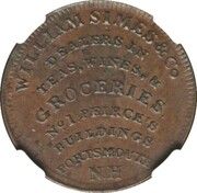 Hard Times Token - Nathaniel March / William Simes and Co. (Portsmouth, New Hampshire) - Reverse