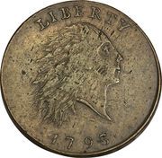 1 Cent "Flowing Hair Cent" (Chain reverse) - Obverse