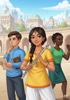 The Heartbeat of Melodia educational story for 7-12 years children in English featuring inspiring themes