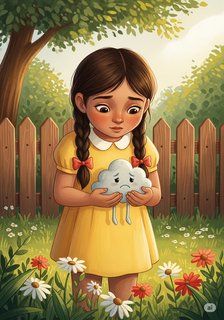 Nina and the Sad Little Cloud educational story for 3-6 years children in English featuring healing themes