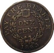 Civil War Token - Pay The Bearer One Cent (F-83/264a) - Reverse