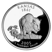 ¼ Dollar "Washington Quarter" (Kansas - Silver Proof) - Reverse
