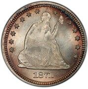 ¼ Dollar "Seated Liberty Quarter" (with motto, w/o date arrows) - Obverse