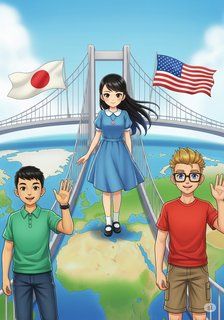The Bridge of Friendship educational story for 7-12 years children in English featuring sad themes