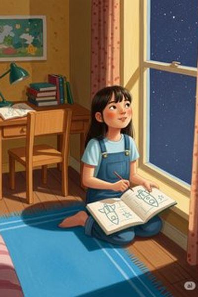 Elara's Rocket Dream educational story for 7-12 years children in English featuring inspiring themes