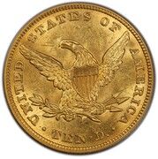 10 Dollars (Coronet Head - No motto) - Reverse