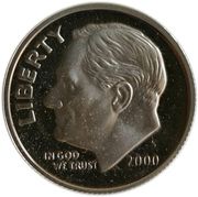1 Dime "Roosevelt Dime" (Silver Proof) - Obverse