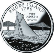 ¼ Dollar "Washington Quarter" (Rhode Island - Silver Proof) - Reverse