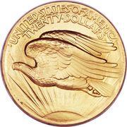 20 Dollars (Saint-Gaudens - Double Eagle, No motto, Roman numerals) - Reverse
