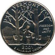 ¼ Dollar "Washington Quarter" (Vermont) - Reverse