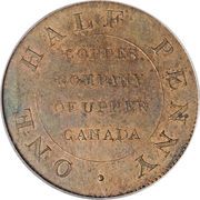 ½ Penny - Copper Company of Upper Canada - Reverse