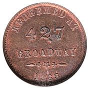 Civil War Token - Benjamin and Herrick Fruit Dealers (Albany New York) - Reverse