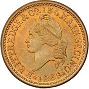 Civil War Merchant Token - B. Kittredge and Co Military Goods (Cincinnati, OH) - Obverse