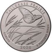 ¼ Dollar "Washington Quarter" (Tallgrass Prairie National Preserve - Silver 5 oz Bullion) - Reverse