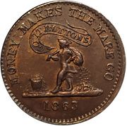 Civil War Token - Knickerbocker Currency - Reverse