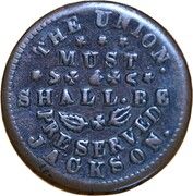 Civil War Token - George Washington Equestrian Statue - Reverse