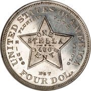 1 Stella / 4 Dollars "1880 Stella" Pattern; aluminium - Reverse