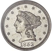 1 Cent "1853" (Pattern; copper-nickel) - Obverse