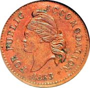 1 Cent - Civil War Patriotic Token - For Public Accommodation - Obverse