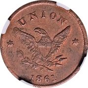Civil War Merchant Token - F.E. Rigby, Wall Papers (Chicago, IL) - Reverse
