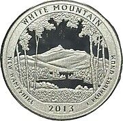 ¼ Dollar "Washington Quarter" (White Mountain National Forest, New Hampshire - Silver Proof) - Reverse