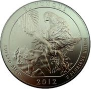 ¼ Dollar "Washington Quarter" (El Yunque National Forest Puerto Rico - Silver 5 oz Bullion) - Reverse