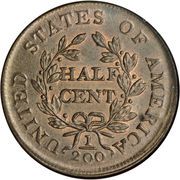 ½ Cent "Draped Bust - Half Cent" - Reverse