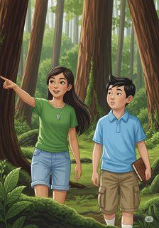 The Green Guardians of Whispering Woods educational story for 7-12 years children in English featuring inspiring themes