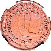 1 Cent - Hard Times Merchant Token - P.B. and S. Deveau (Boots and Shoes) - Reverse