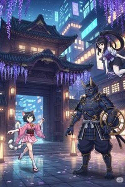 電脳百鬼夜行:幻影楼の夜 fantasy story for 7-12 years children in Japanese featuring warm themes