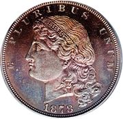 5 Dollars "1878 Half Eagle" (Pattern; copper) - Obverse