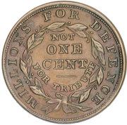 Hard Times Token - Liberty, 15 stars / Not One Cent - Reverse
