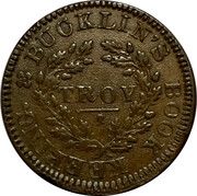 Hard Times Token - Bucklin's Book Keeping (Troy, New York) - Obverse
