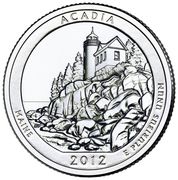¼ Dollar "Washington Quarter" (Acadia National Park, Maine - Silver Proof) - Reverse