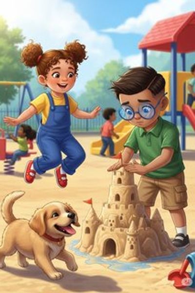 Squeaky Shoes at the Playground daily life story for 3-6 years children in English featuring joyful themes
