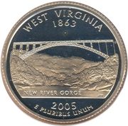 ¼ Dollar "Washington Quarter" (West Virginia) - Reverse