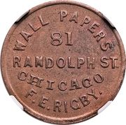 Civil War Merchant Token - F.E. Rigby, Wall Papers (Chicago, IL) - Obverse