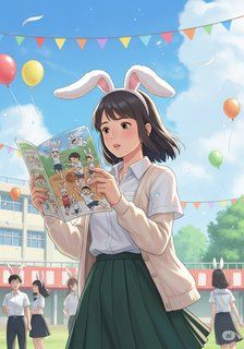 バニー運動会 daily life story for 7-12 years children in Japanese featuring warm themes