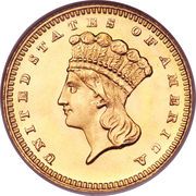 1 Dollar "Large Indian Head" (Type 3) - Obverse