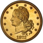 20 Dollars "1872 Double Eagle" (Pattern; gold) - Obverse