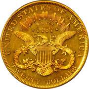 20 Dollars "1879 Quintuple Stella" - Reverse