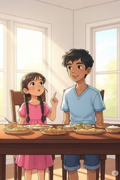 The Mindful Meal educational story for 7-12 years children in English featuring warm themes