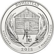 ¼ Dollar "Washington Quarter" (Homestead National Monument of America, Nebraska - Silver 5 oz Bullion) - Reverse