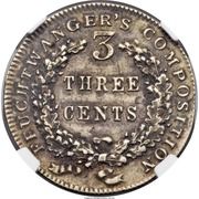 3 Cents - Hard Times Token - Feuchtwanger (Defiant Eagle) - Reverse