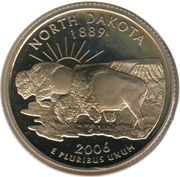 ¼ Dollar "Washington Quarter" (North Dakota) - Reverse