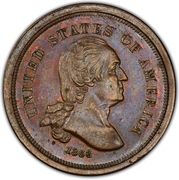 5 Cents "1866 Nickel Without Rays" (Pattern; copper) - Obverse